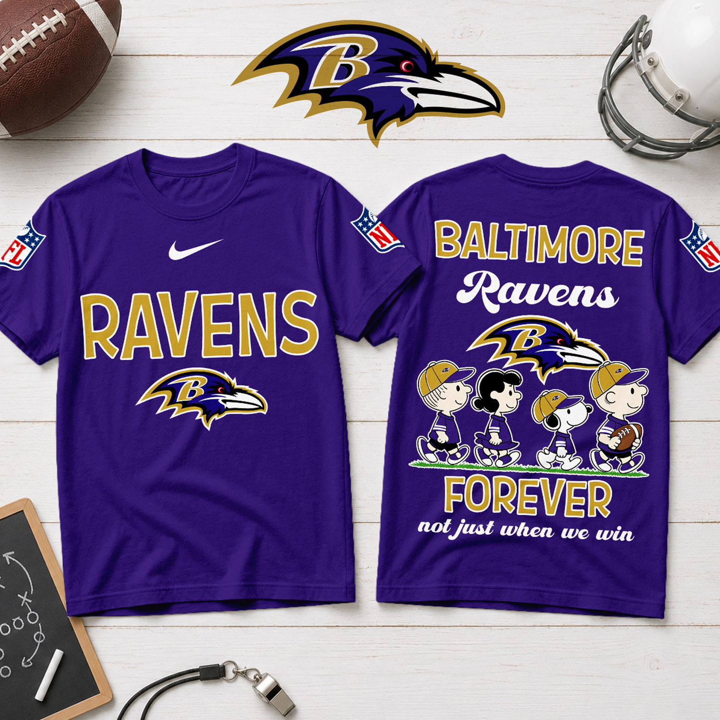 BAL x NFL Forever – Peanuts Football Fan 3D Shirt 2007