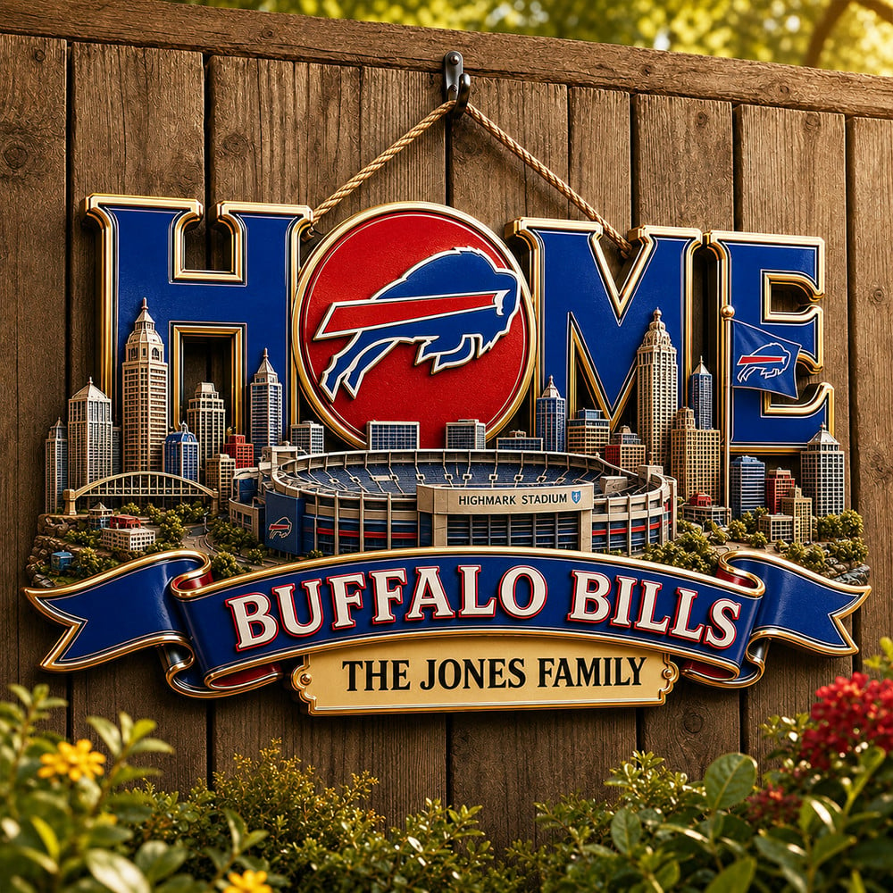 BB x NFL Team Home Metal Sìgn Custom Any Name Gifts For Home Decor