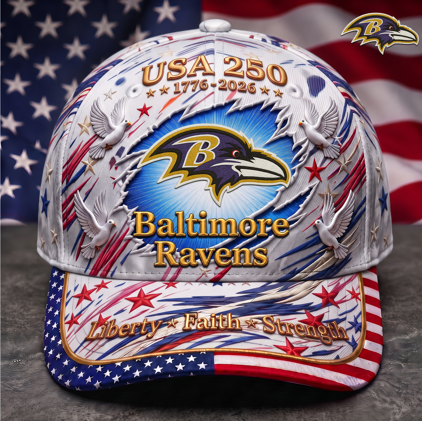 Premium NFL x BR 250 Years Anniversary Of Freedom Cap V4 260626