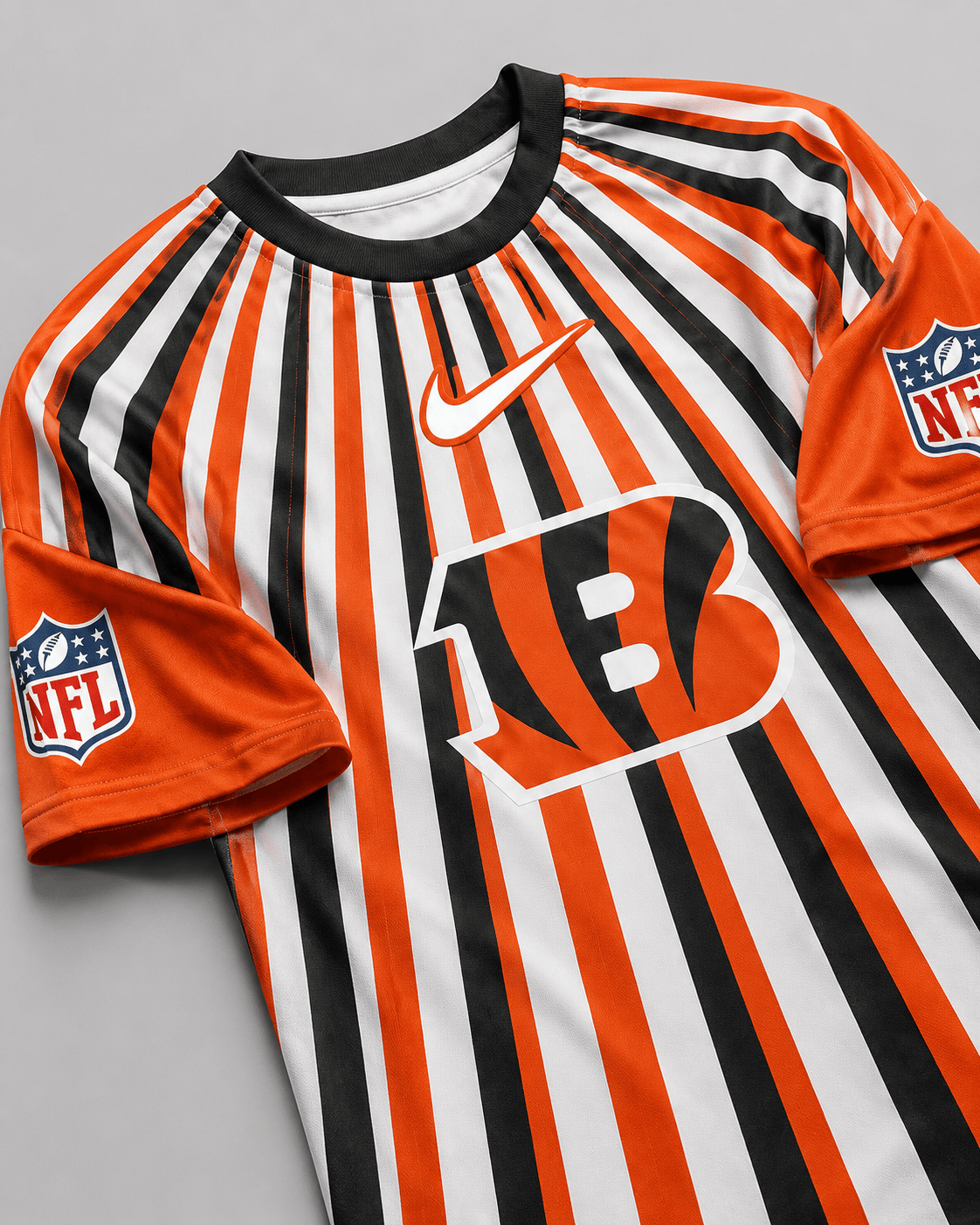 CIN Premium NFL Men’s Athletic Vertical Stripe T-Shirt
