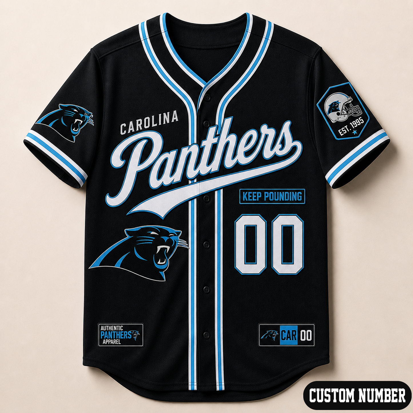 Custom NFL x CAR Baseball Jersey Shirt
