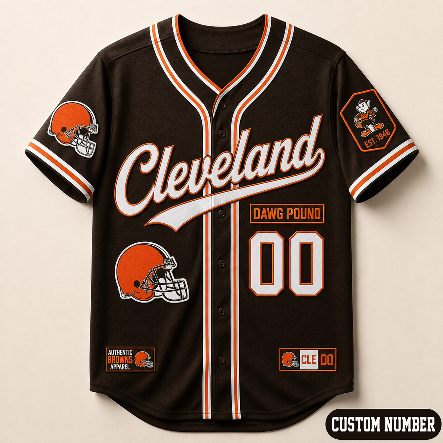 Custom NFL x CLE Baseball Jersey Shirt