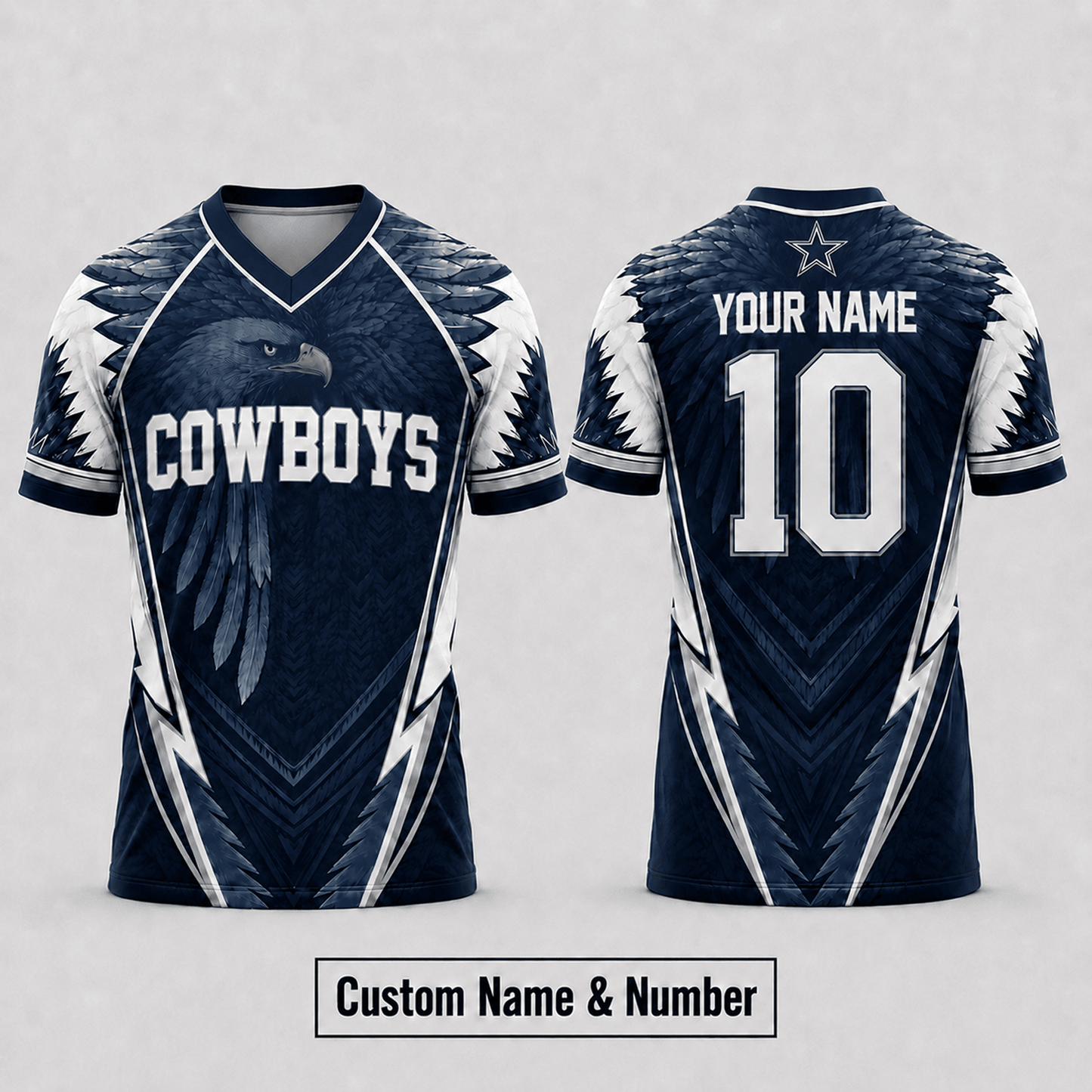 DAL x NFL Premium Custom Name And Number Jersey For Fierce Football Fans