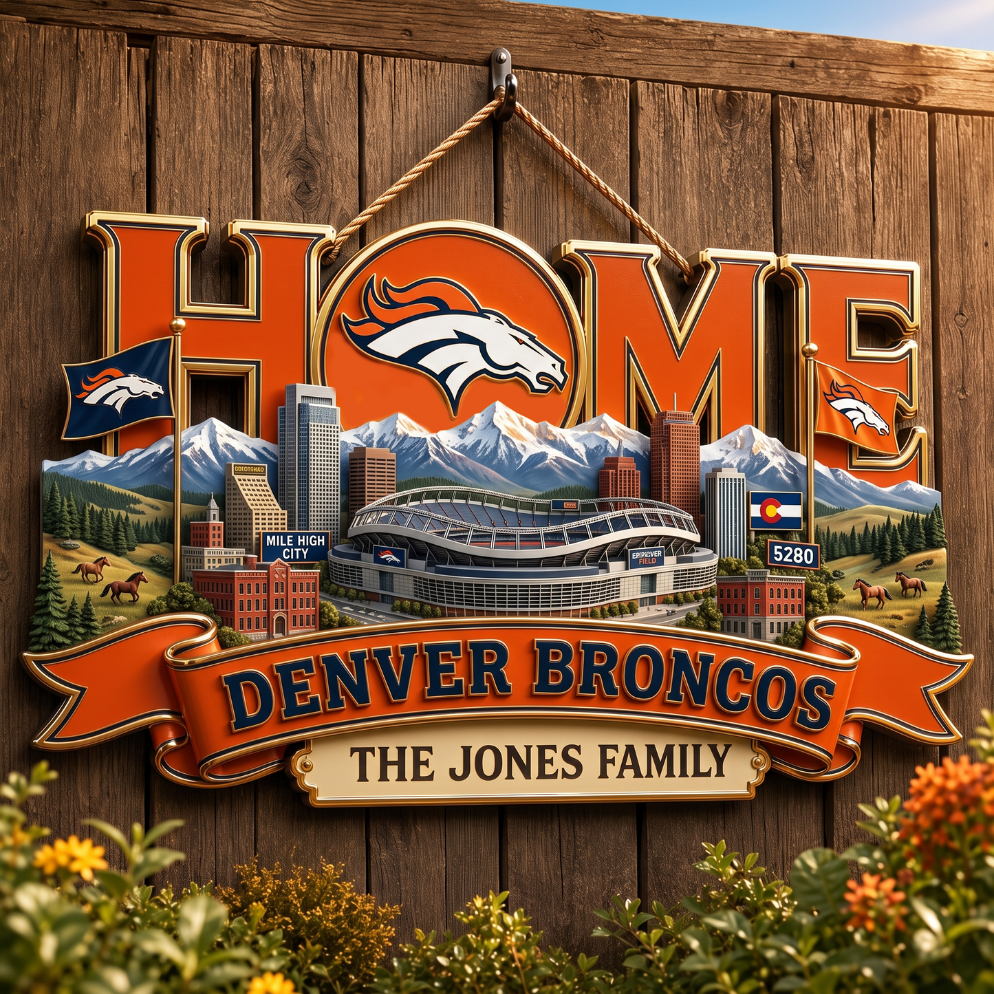 DB x NFL Team Home Metal Sìgn Custom Any Name Gifts For Home Decor