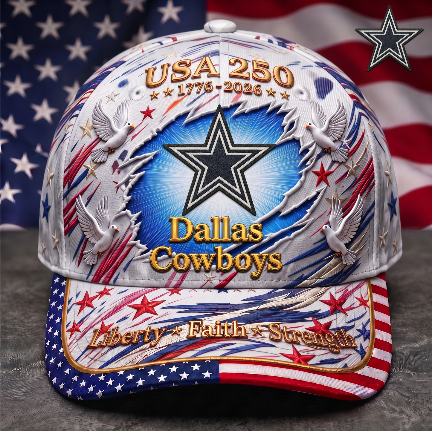 Premium NFL x DC 250 Years Anniversary Of Freedom Cap V4 260626