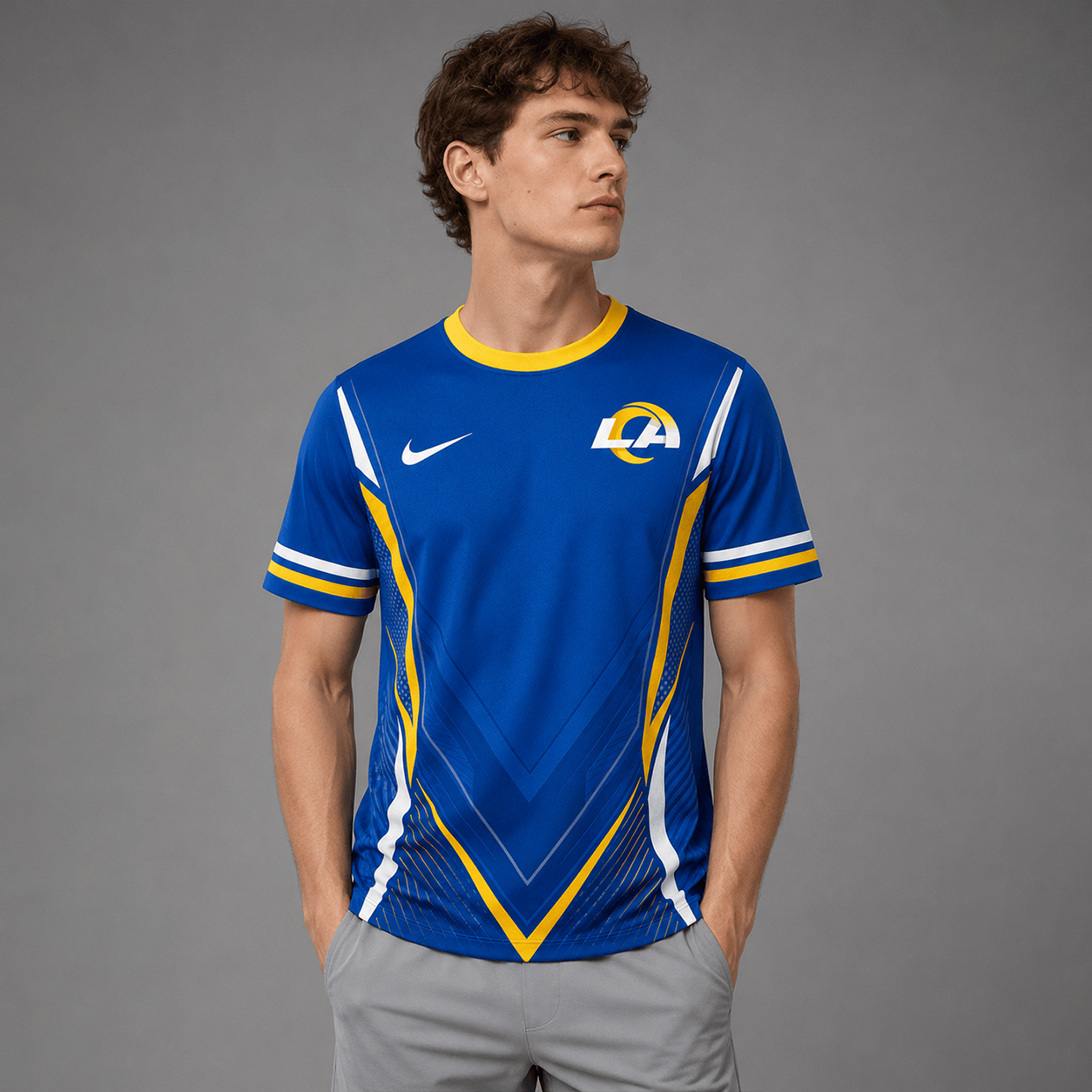LAR x NFL Custom Name Number Personalized Athletic T-Shirt