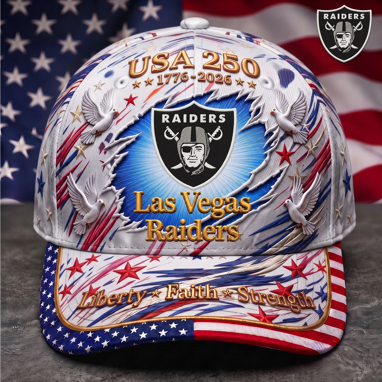 Premium NFL x LVR 250 Years Anniversary Of Freedom Cap V4 260626
