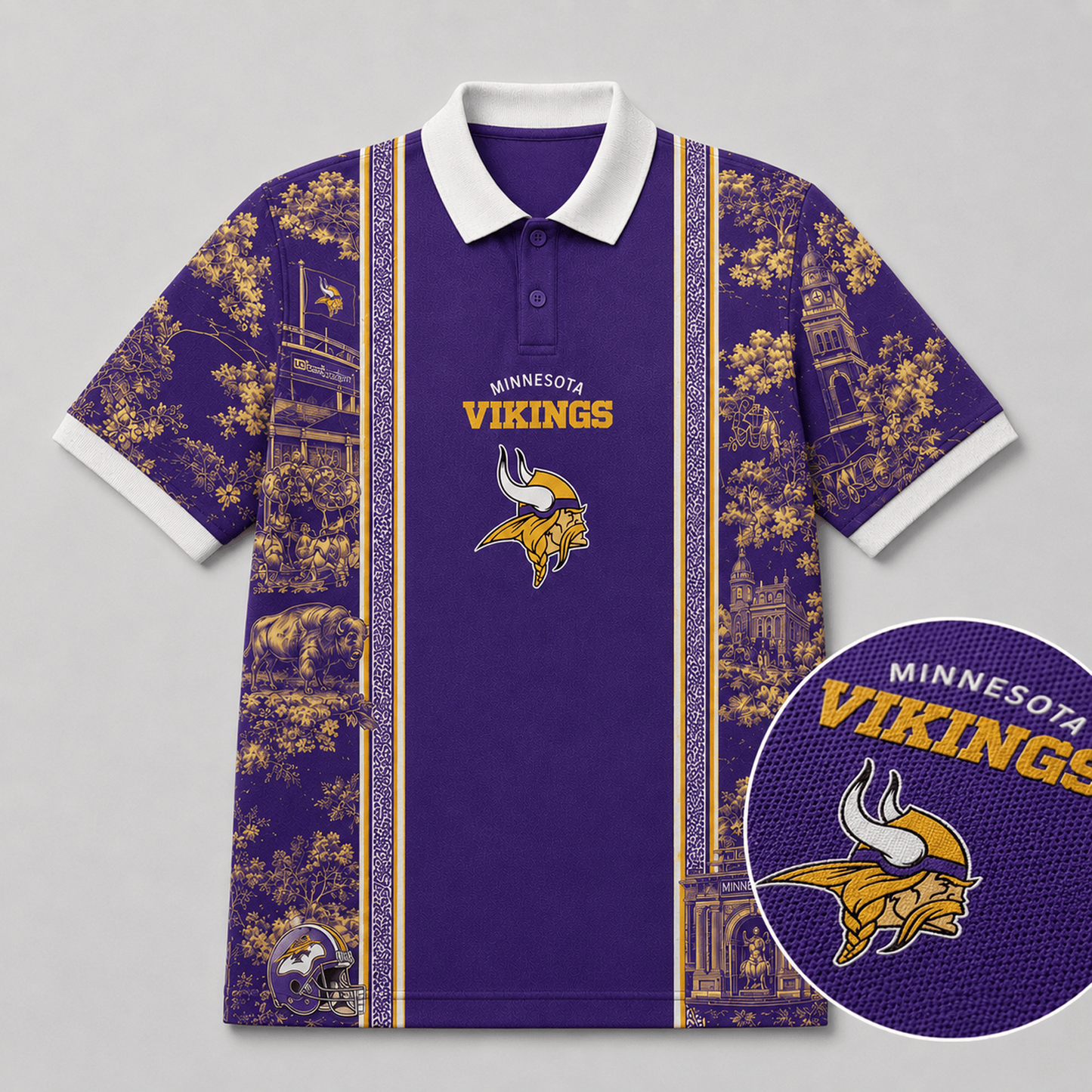 MIA x NFL Heritage Cityscape Polo Shirt for Loyal Fans
