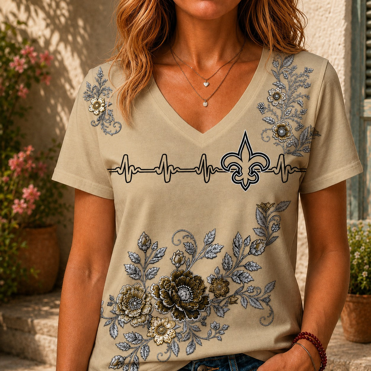 NOS x NFL Luxury Women V-Neck Shirt