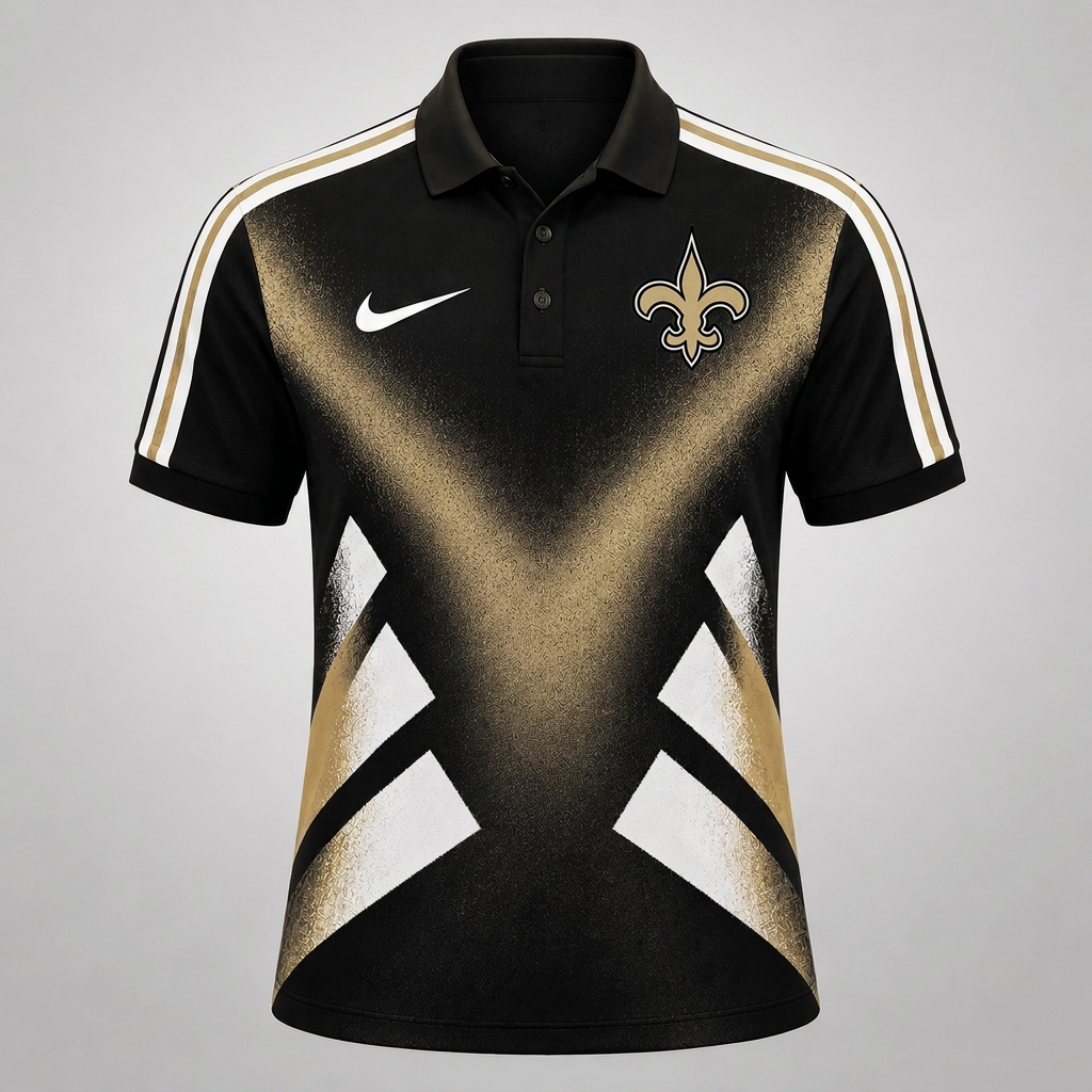 NOS x Premium NFL Sports Fan Geometric Pattern Polo Shirt