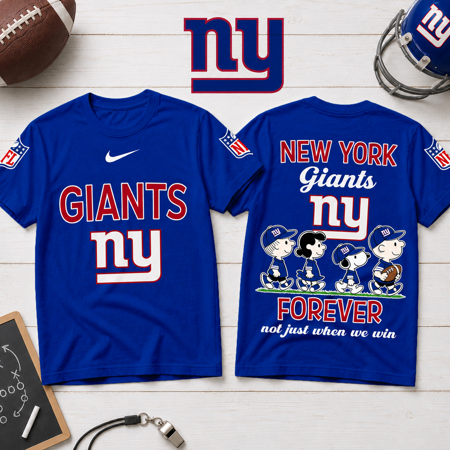 NYG x NFL Forever – Peanuts Football Fan 3D Shirt 2007