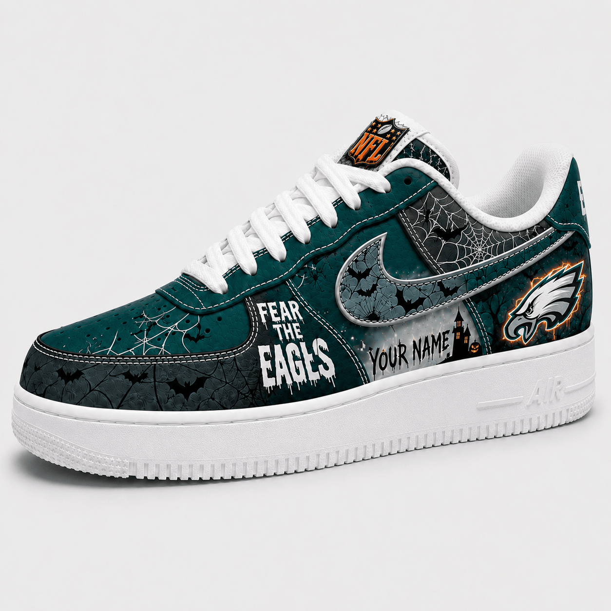 PE x Premium NFL Fear The Team Halloween AF1 Sneakers