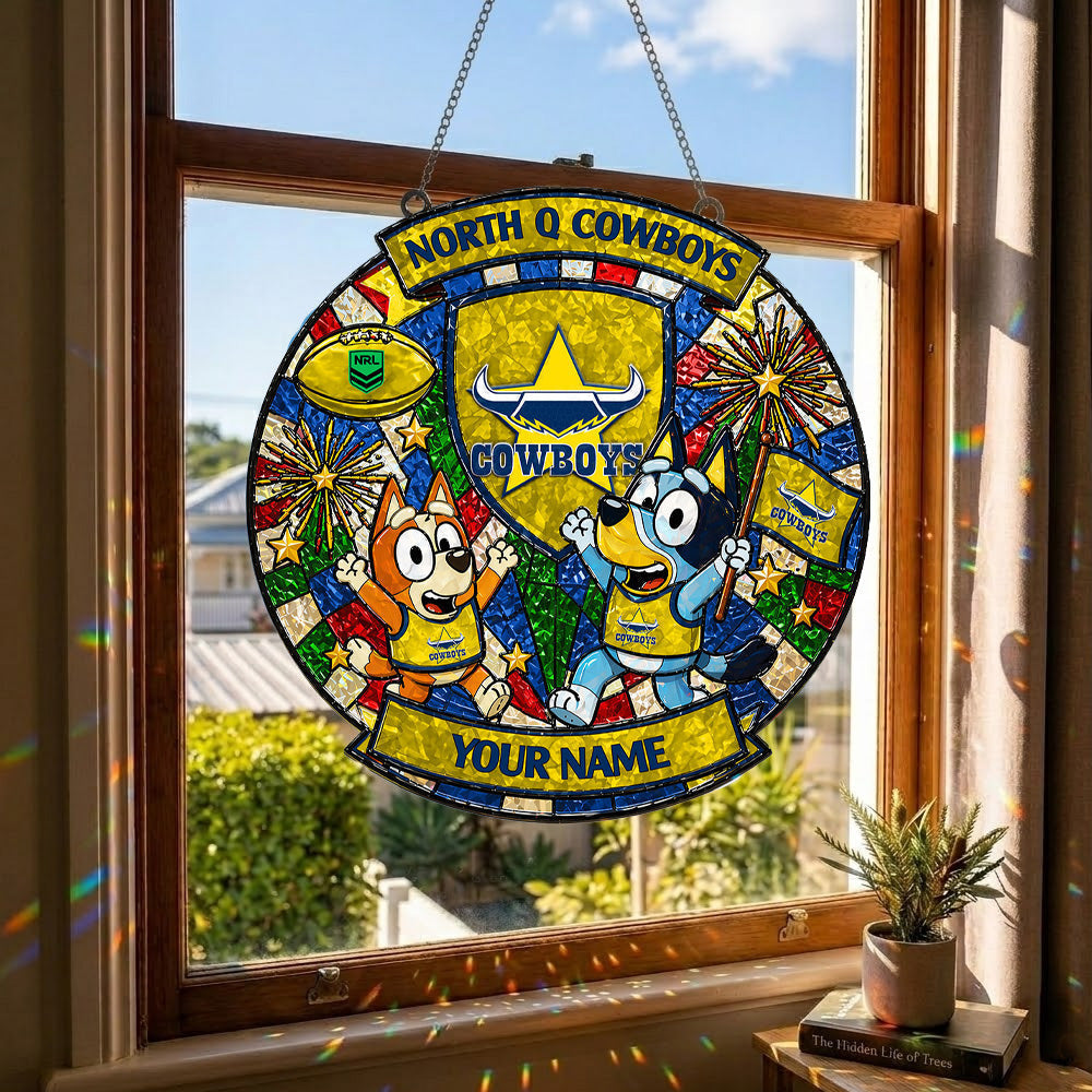 PREMIUM NRL X NQC Bluey Suncatcher Custom Name Limited Edition NDT NTN 230426