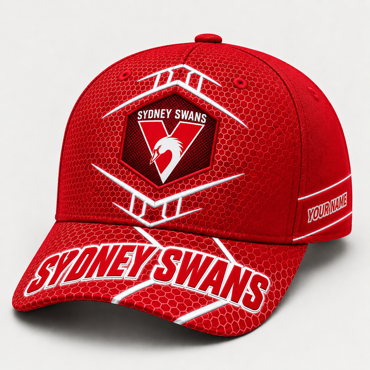 Premium AFL x SYD Honeycomb Custom Name Cap for Loyal Fans