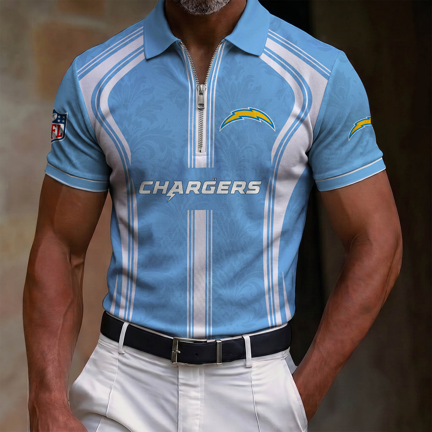 Premium NFL x LAC Quarter-Zip Polo Shirt
