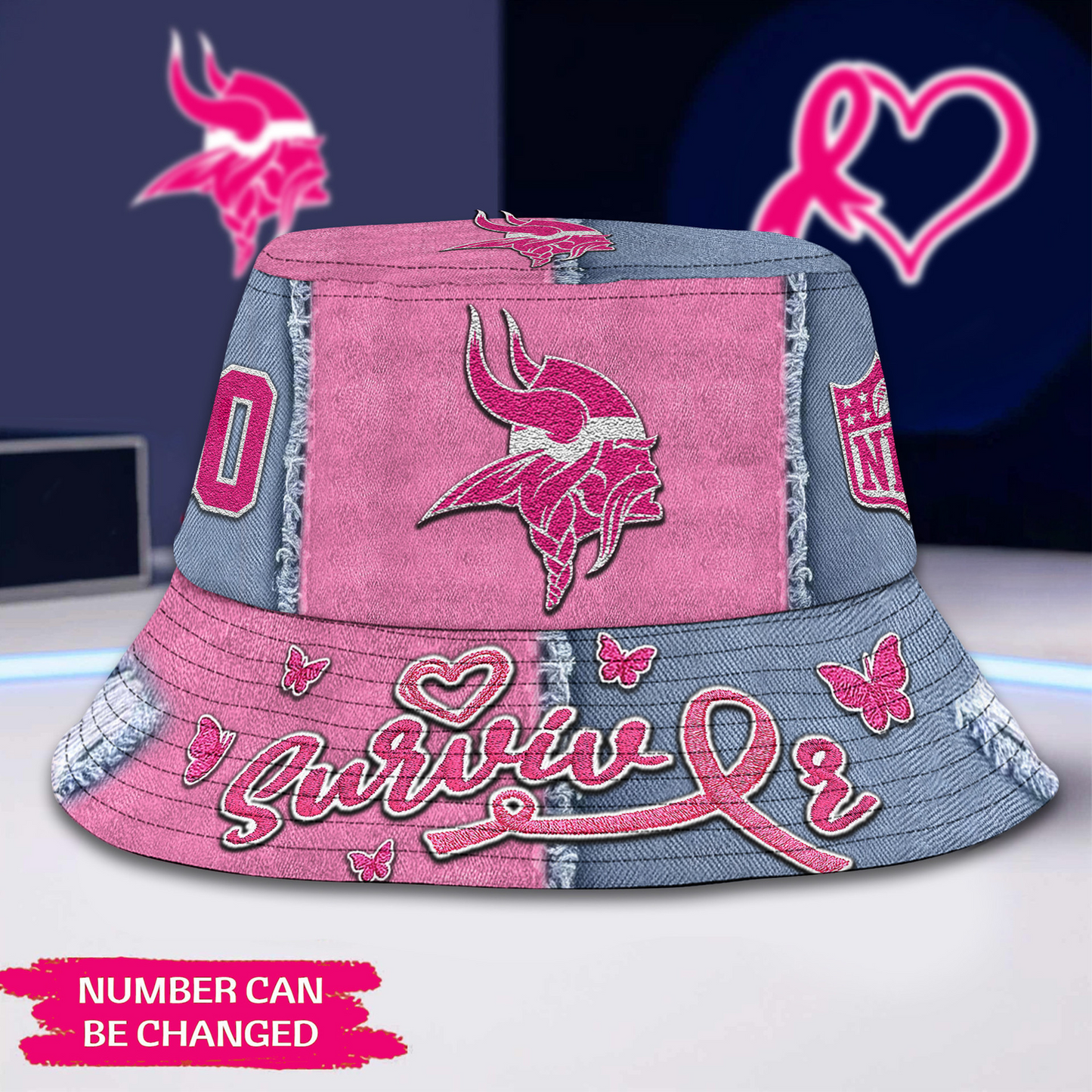 Premium NFL x MIN Cancer Survivor Bucket Hat