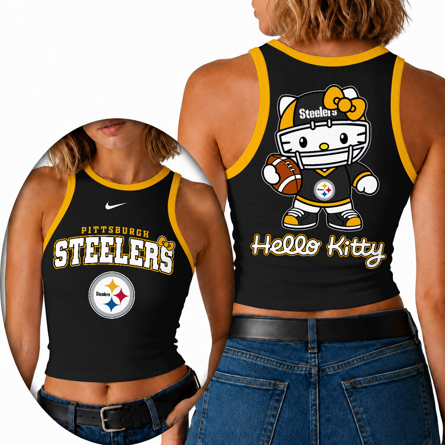 Premium NFL x PIT Hello Kitty Tank Top