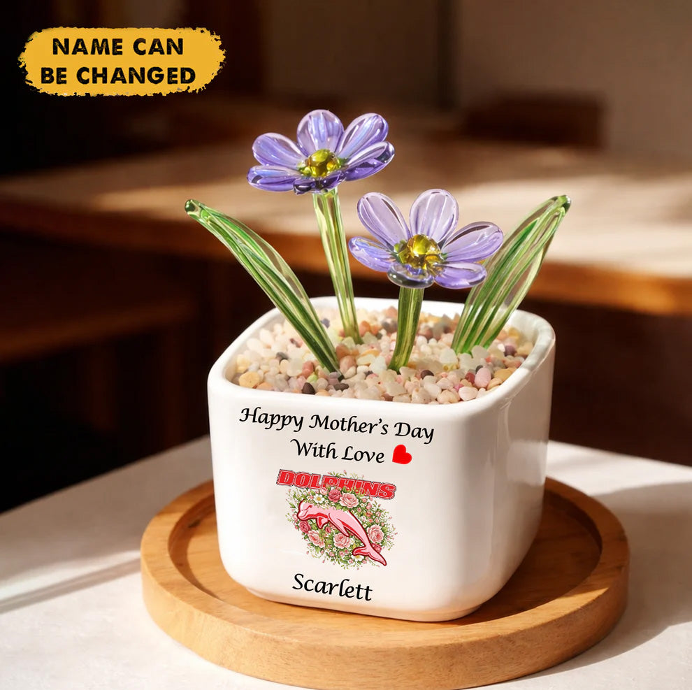 Premium NRL X D Birth Flowers Of April Glass Pot For Mother NDT NTN