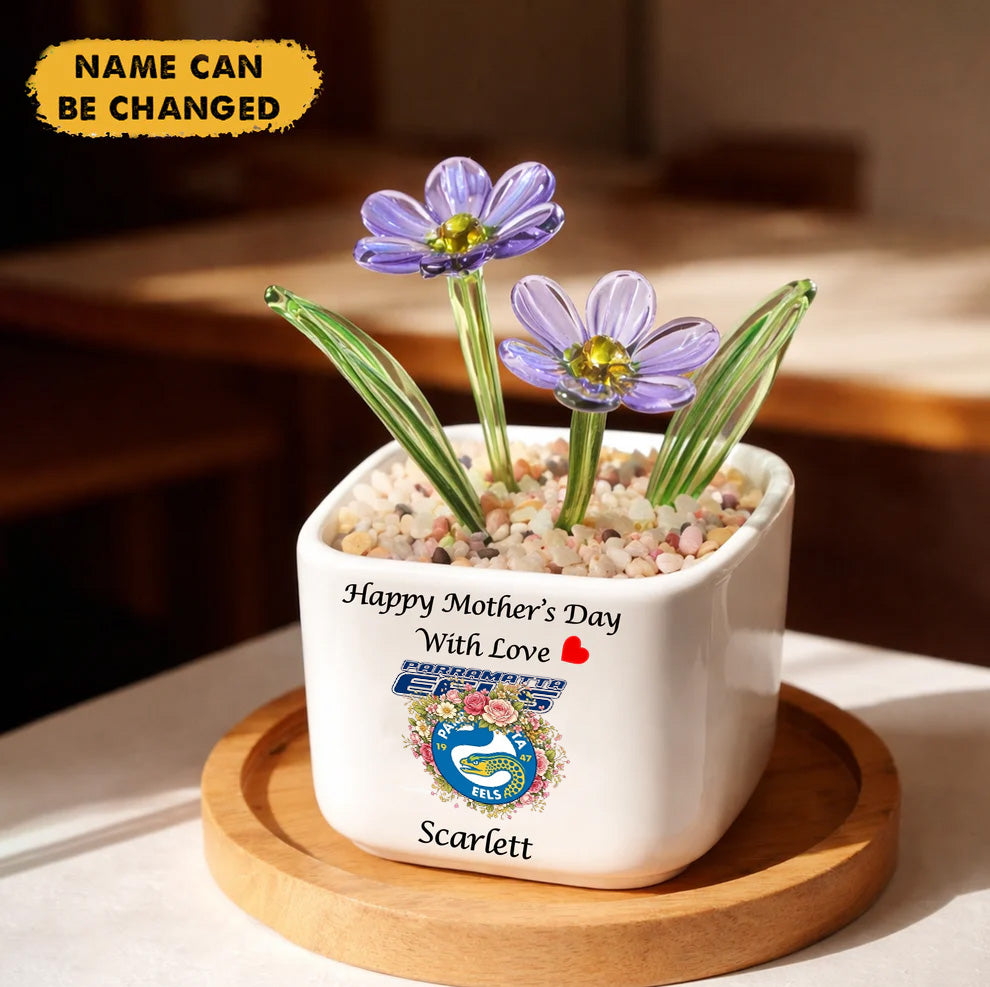Premium NRL X PE Birth Flowers Of April Glass Pot For Mother NDT NTN