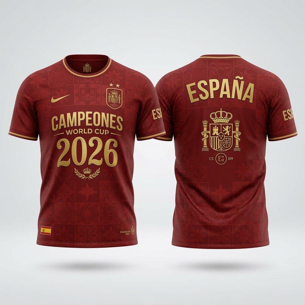 Spain National Football Team 2026 World Cup Champions V22 Shirt