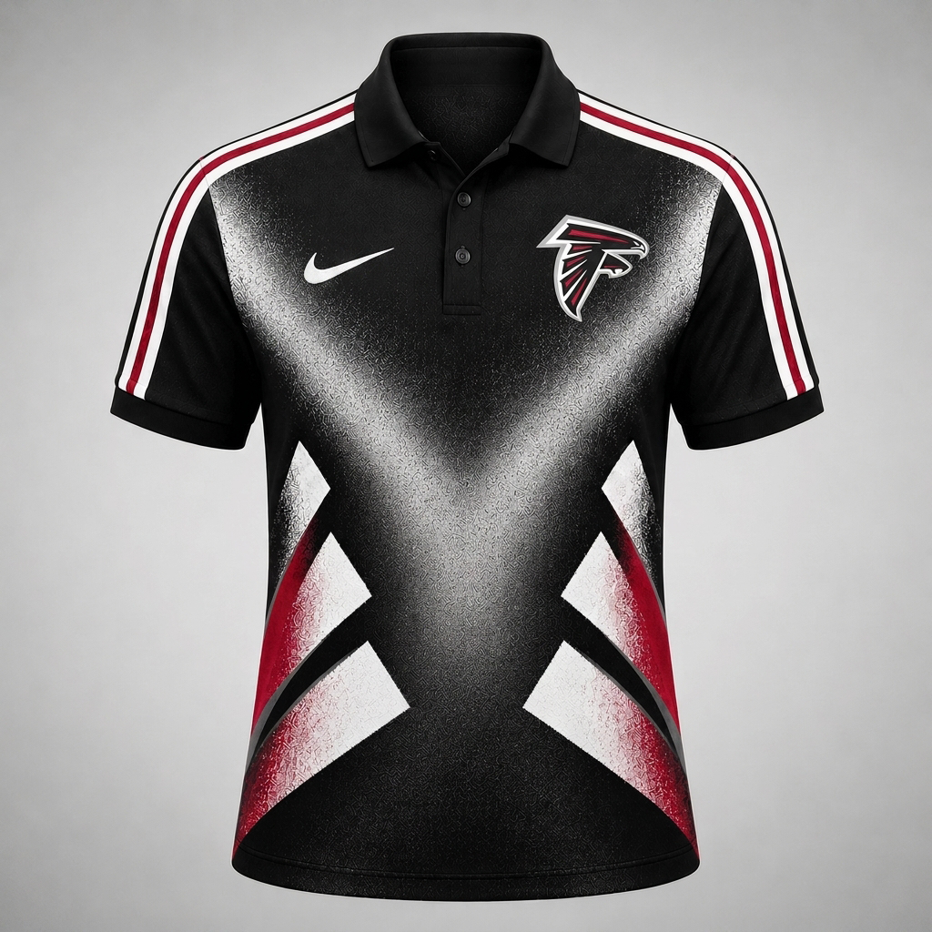 AF x Premium NFL Sports Fan Geometric Pattern Polo Shirt