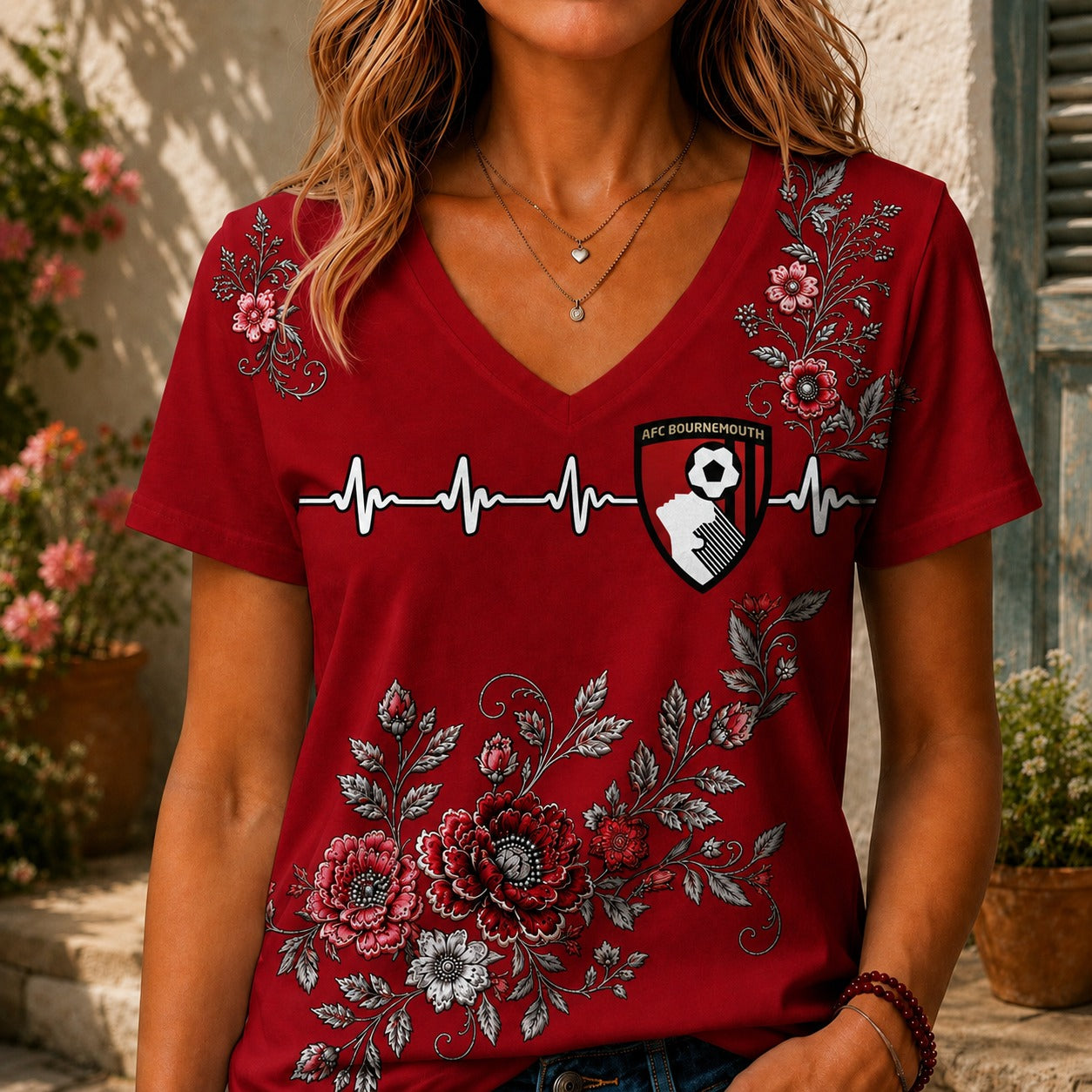 AFCB x EPL Luxury Women V-Neck Shirt