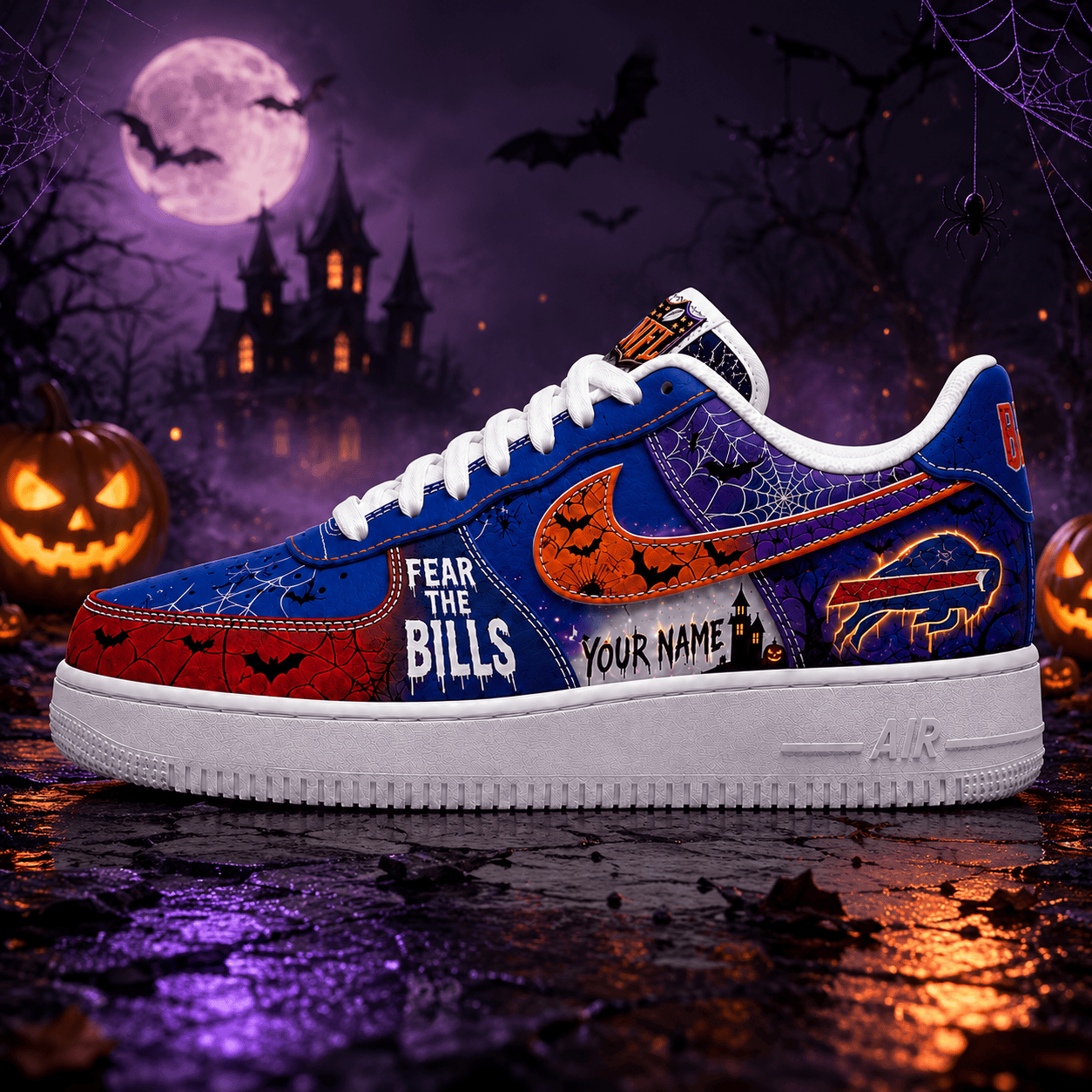 BB x Premium NFL Fear The Team Halloween AF1 Sneakers