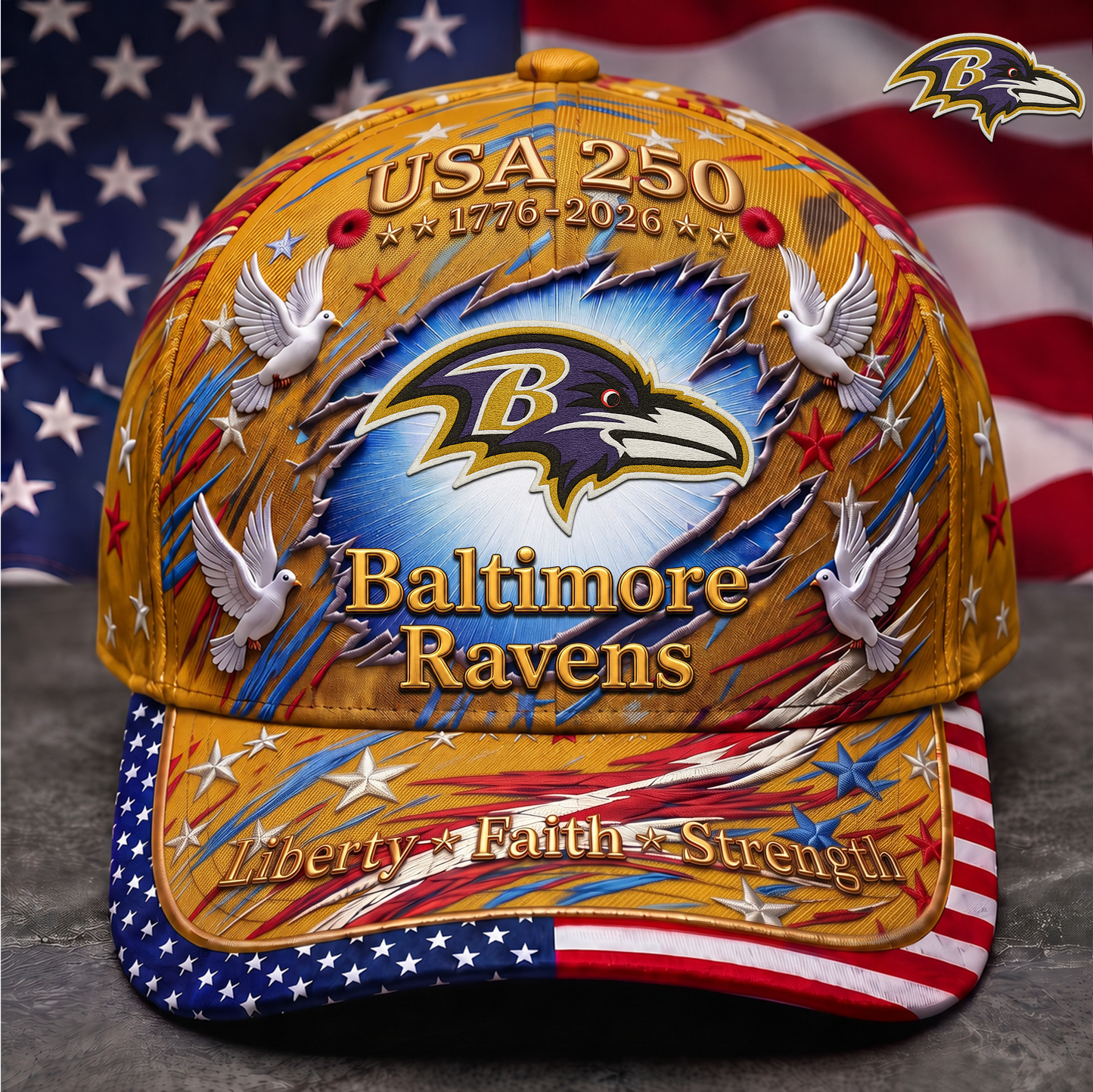 Premium NFL x BR 250 Years Anniversary Of Freedom Cap V4  260626