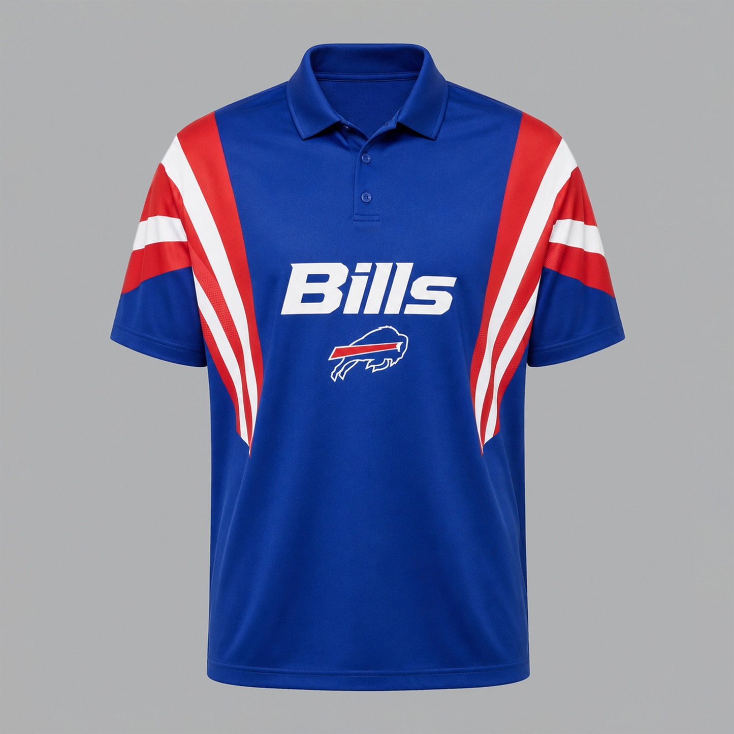 BUF x NFL Sleeve Collared Sports Polo Shirt