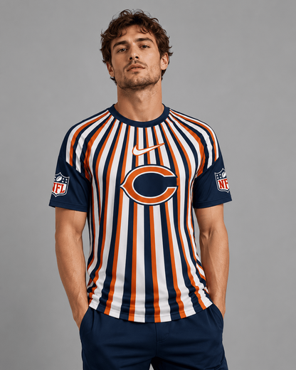 CHI Premium NFL Men’s Athletic Vertical Stripe T-Shirt