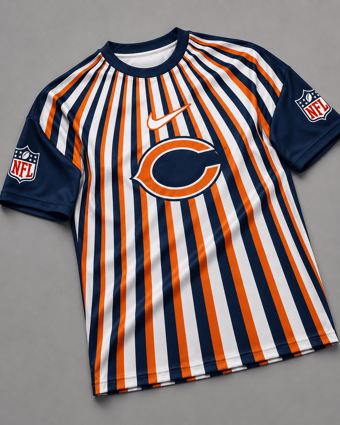 CHI Premium NFL Men’s Athletic Vertical Stripe T-Shirt