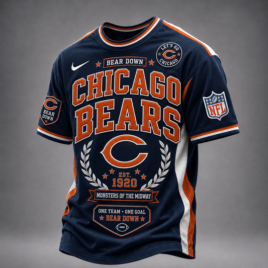 CHI x NFL Premium Classic Game Day Football T-Shirt