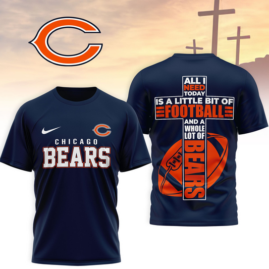 CHI x NFL Whole Lot of Football Christian Cross 3D Shirt