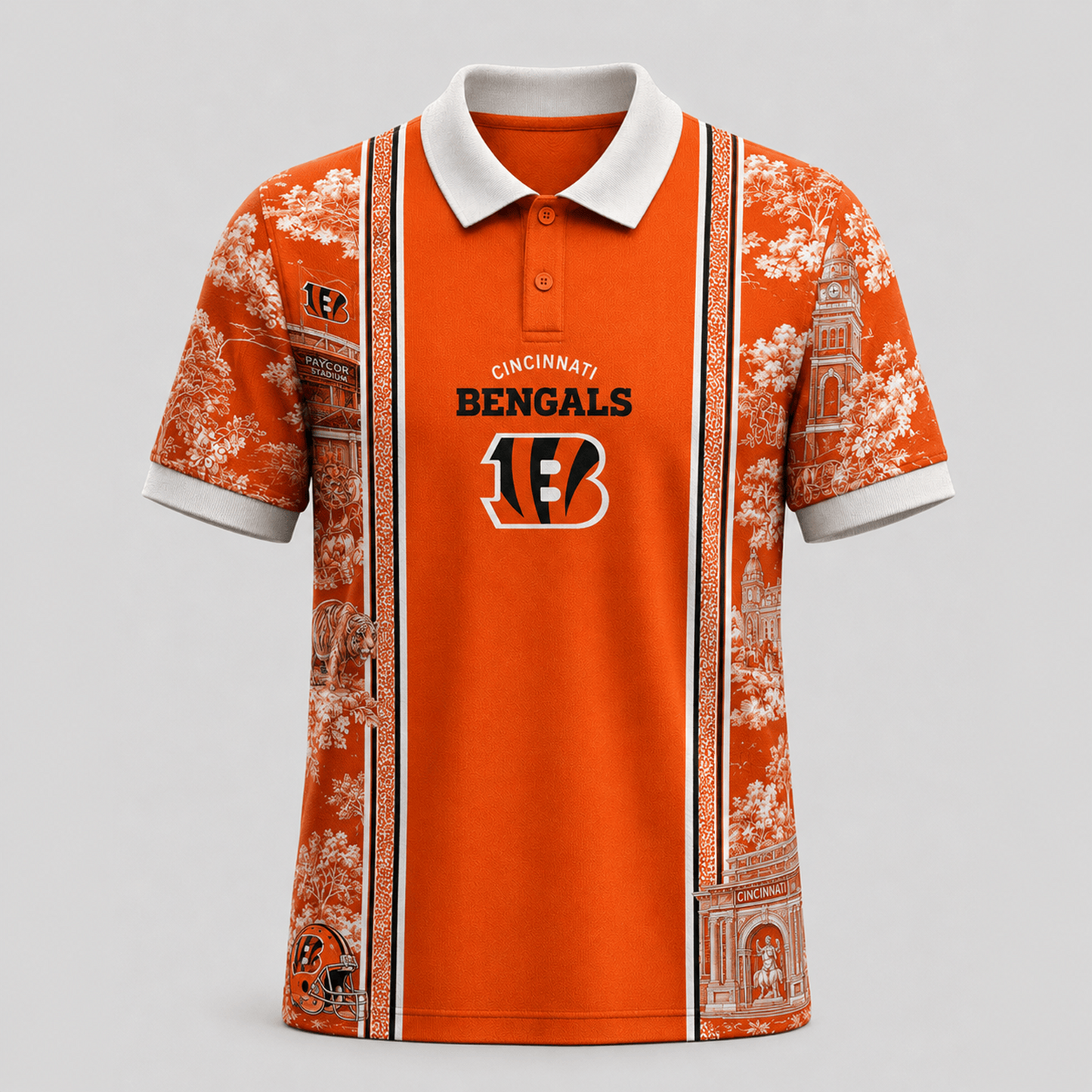 CIN x NFL Heritage Cityscape Polo Shirt for Loyal Fans