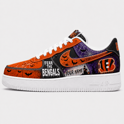 CIN x Premium NFL Fear The Team Halloween AF1 Sneakers