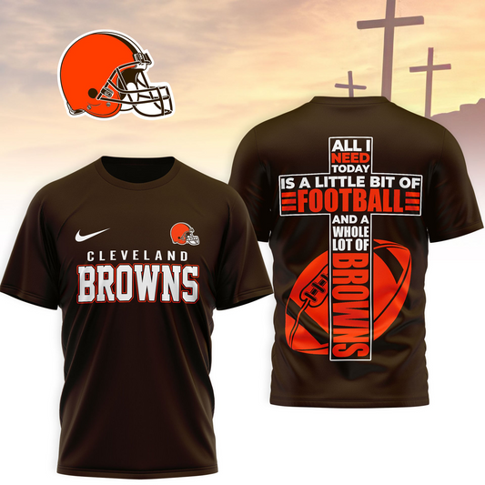 CLE x NFL Whole Lot of Football Christian Cross 3D Shirt