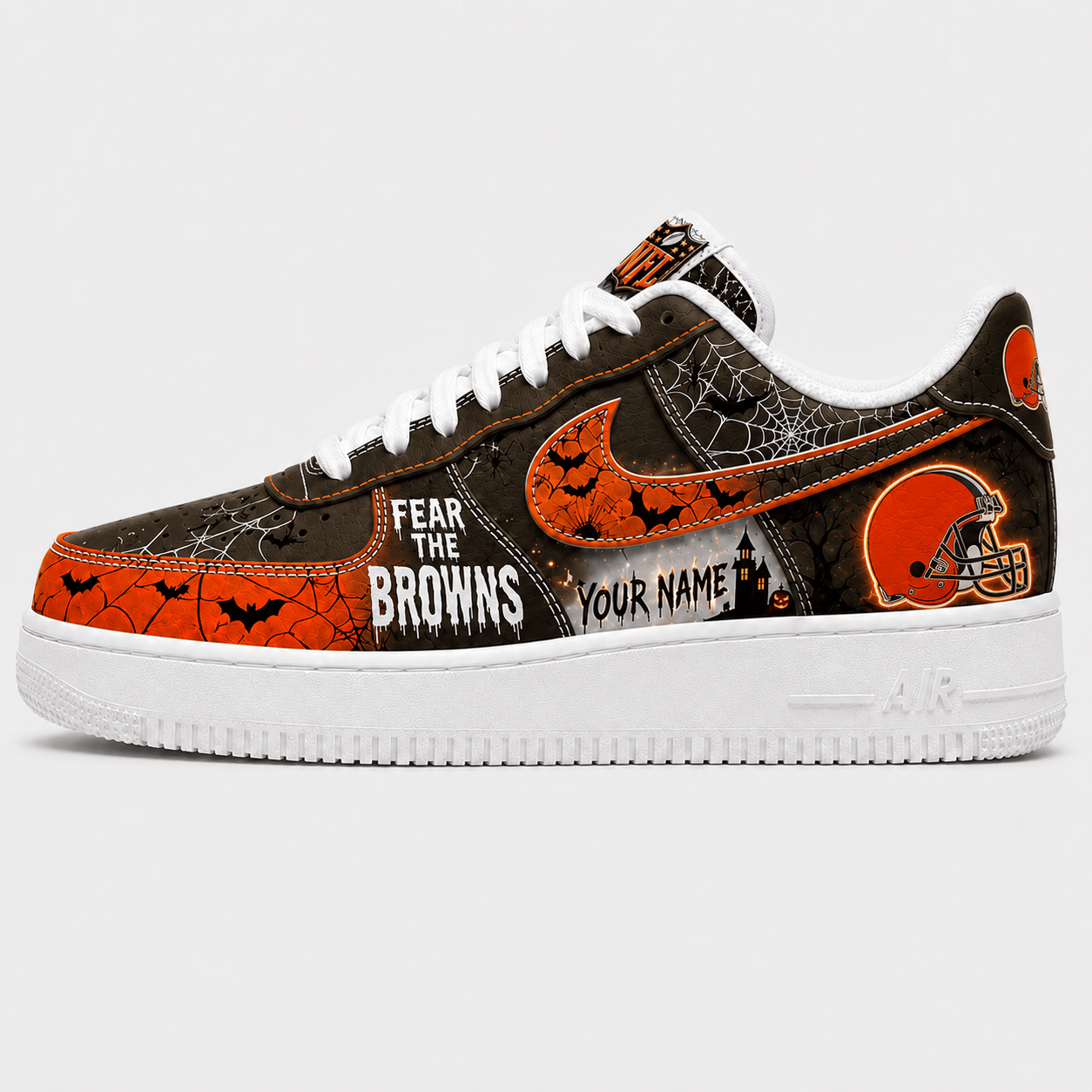 CLE x Premium NFL Fear The Team Halloween AF1 Sneakers