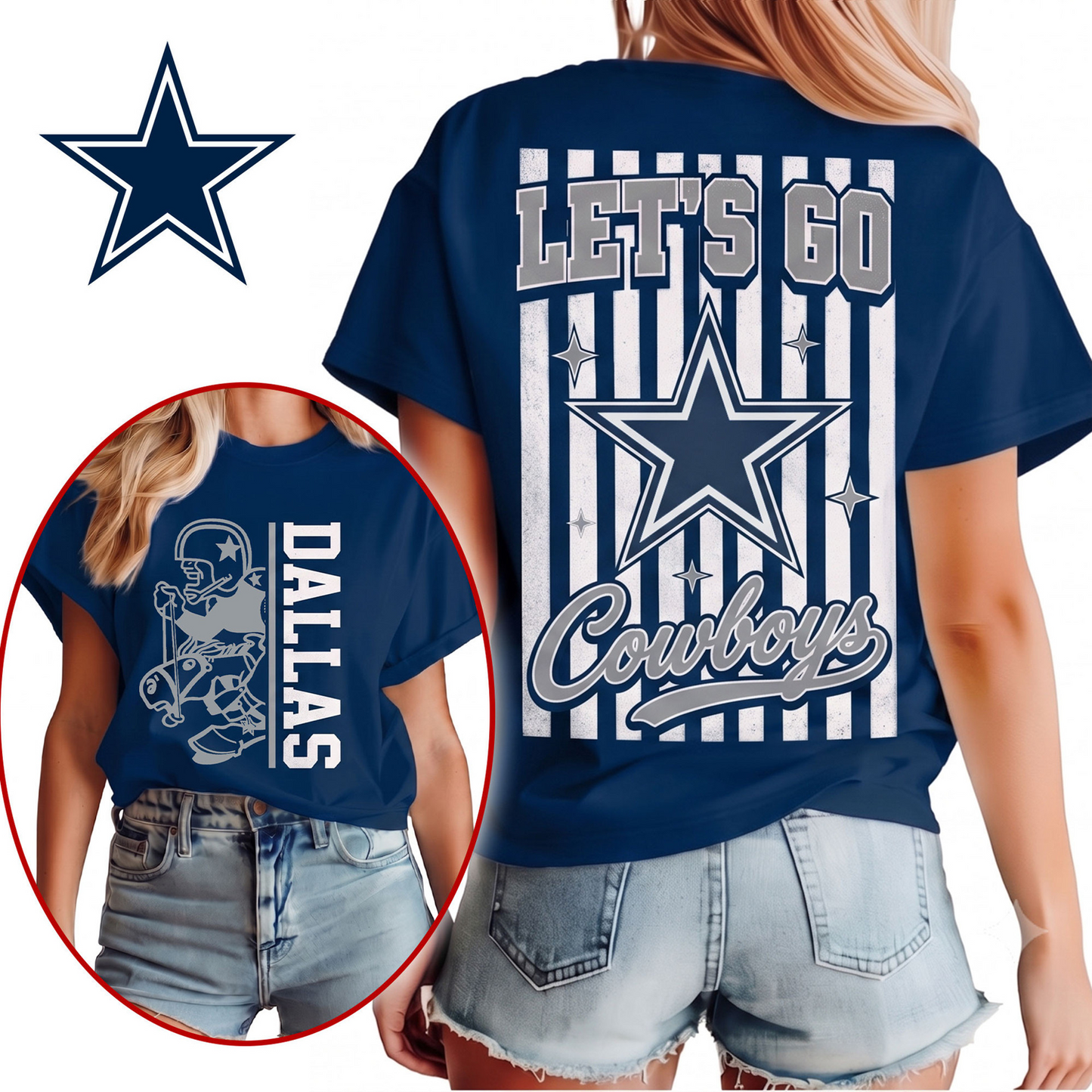 DAL x NFL Premium Victory Stripe 3D Shirt