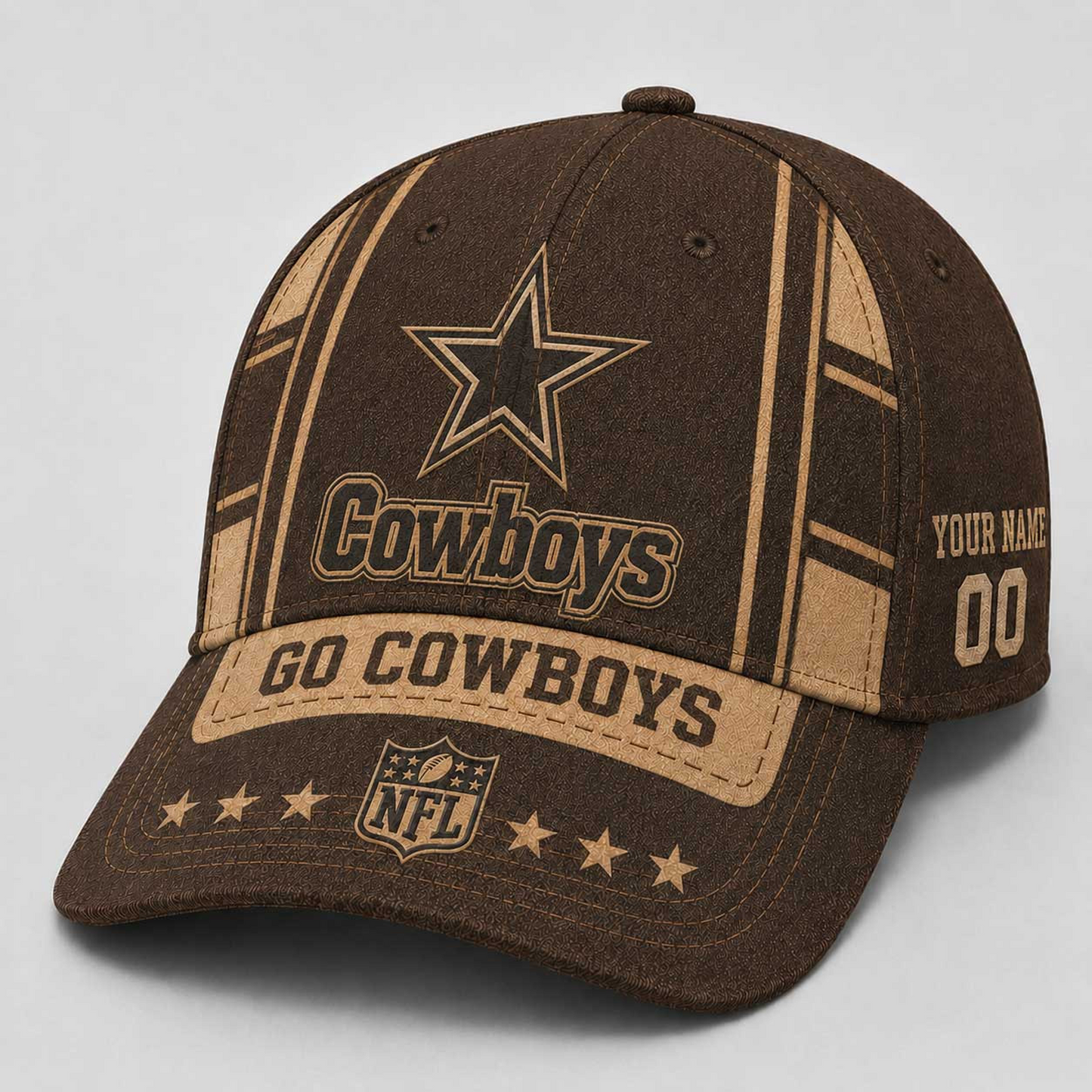 DAL x NFL Premium Vintage Leather Personalized Cap for Loyal Fans