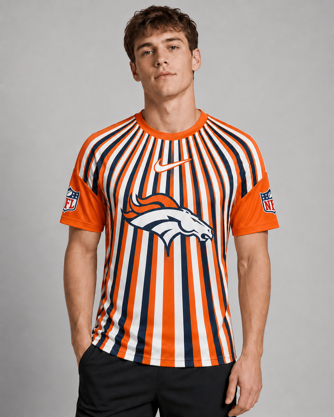 DB Premium NFL Men’s Athletic Vertical Stripe T-Shirt