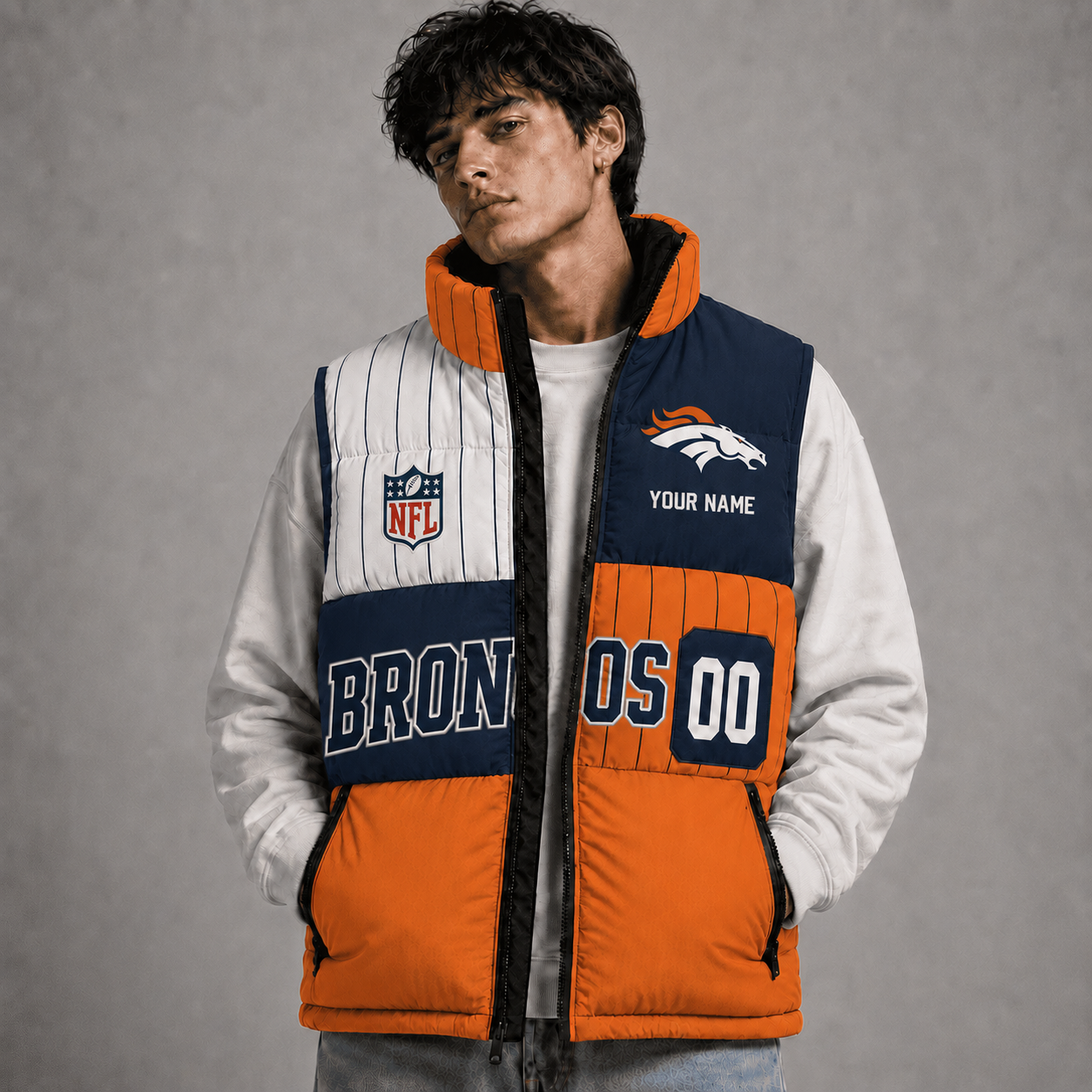 DB x NFL Premium Sleeveless Puffer Jacket Personalized Gift For True Fan