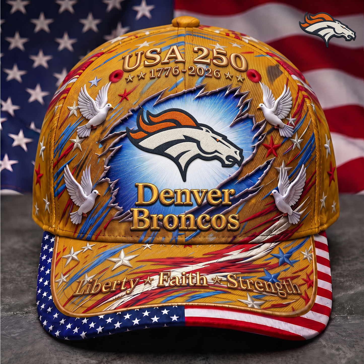 Premium NFL x DB 250 Years Anniversary Of Freedom Cap V4  260626