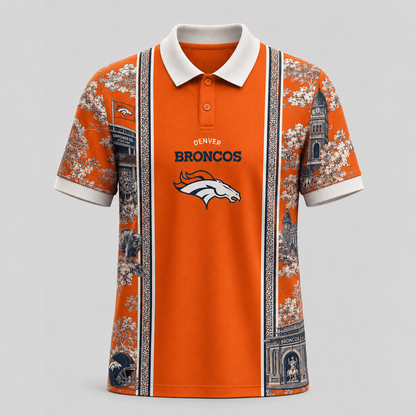 DEN x NFL Heritage Cityscape Polo Shirt for Loyal Fans
