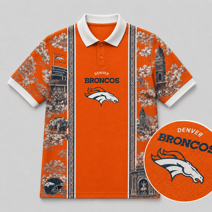 DEN x NFL Heritage Cityscape Polo Shirt for Loyal Fans