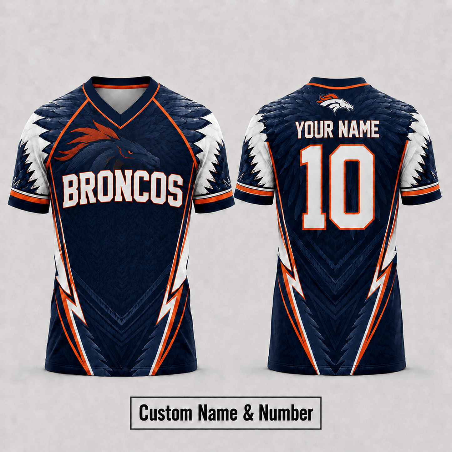 DEN x  NFL Premium Custom Name And Number Jersey For Fierce Football Fans