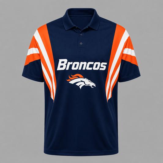 DEN x NFL Sleeve Collared Sports Polo Shirt