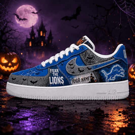 DET x NFL Fear The Team Halloween AF1 Sneakers 1807