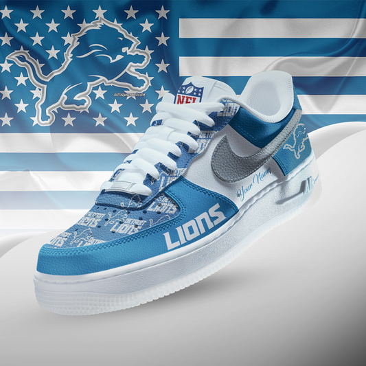 DET x NFL Personalized Team Icon AF1 Shoes