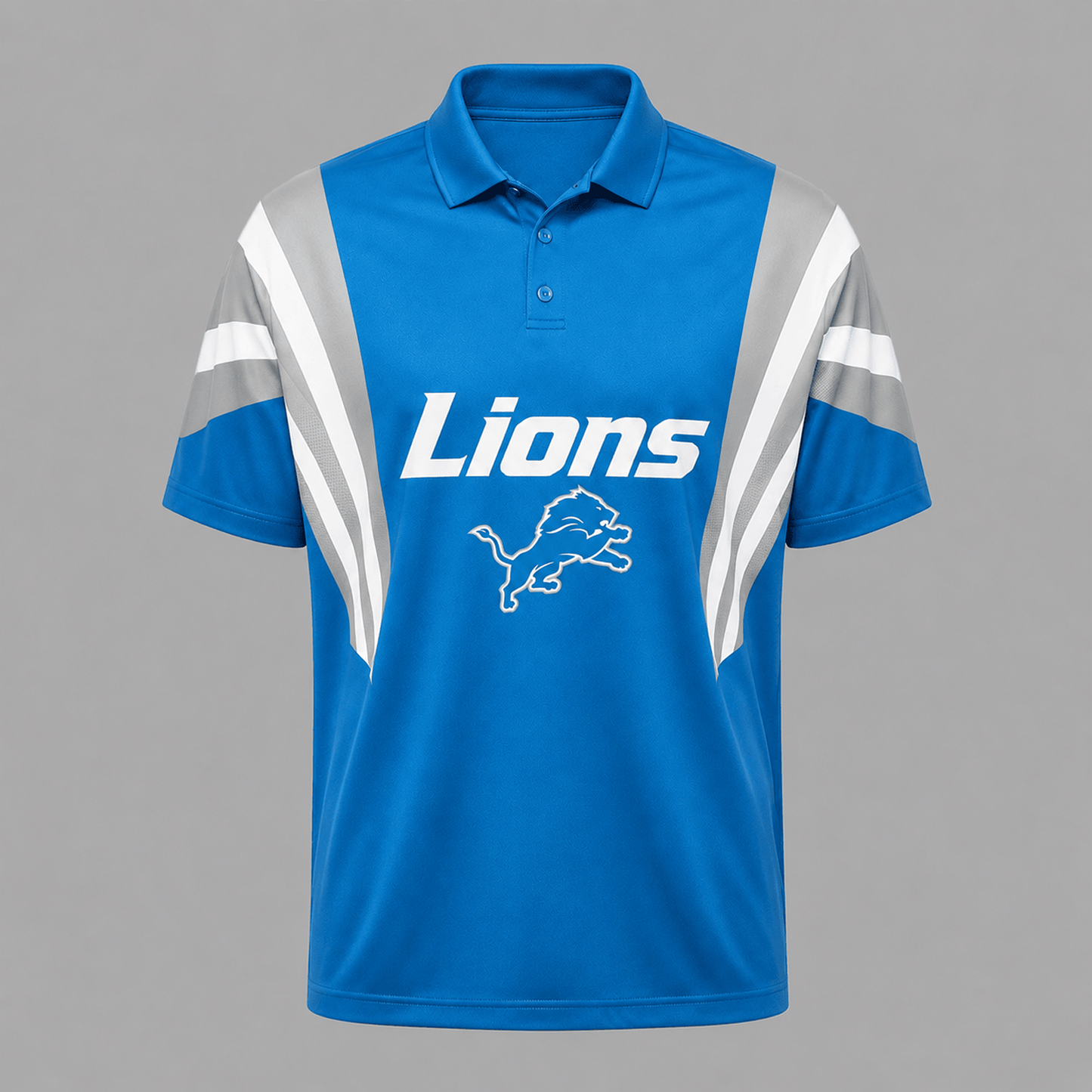DET x NFL Sleeve Collared Sports Polo Shirt