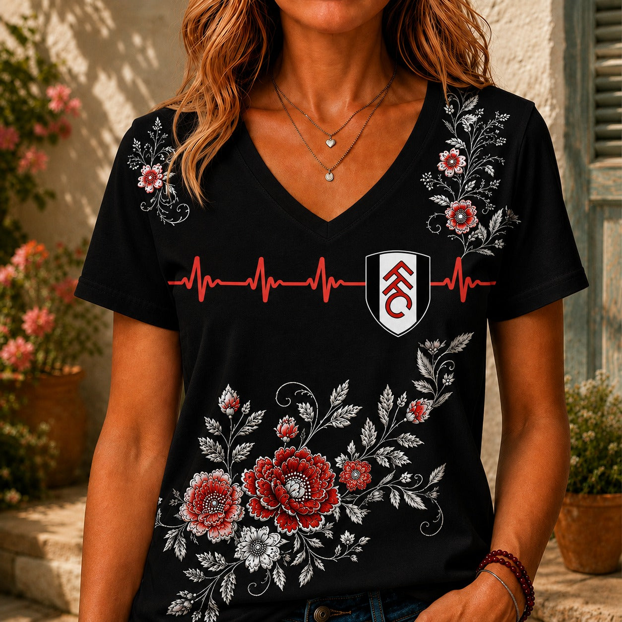 FUL x EPL Luxury Women V-Neck Shirt
